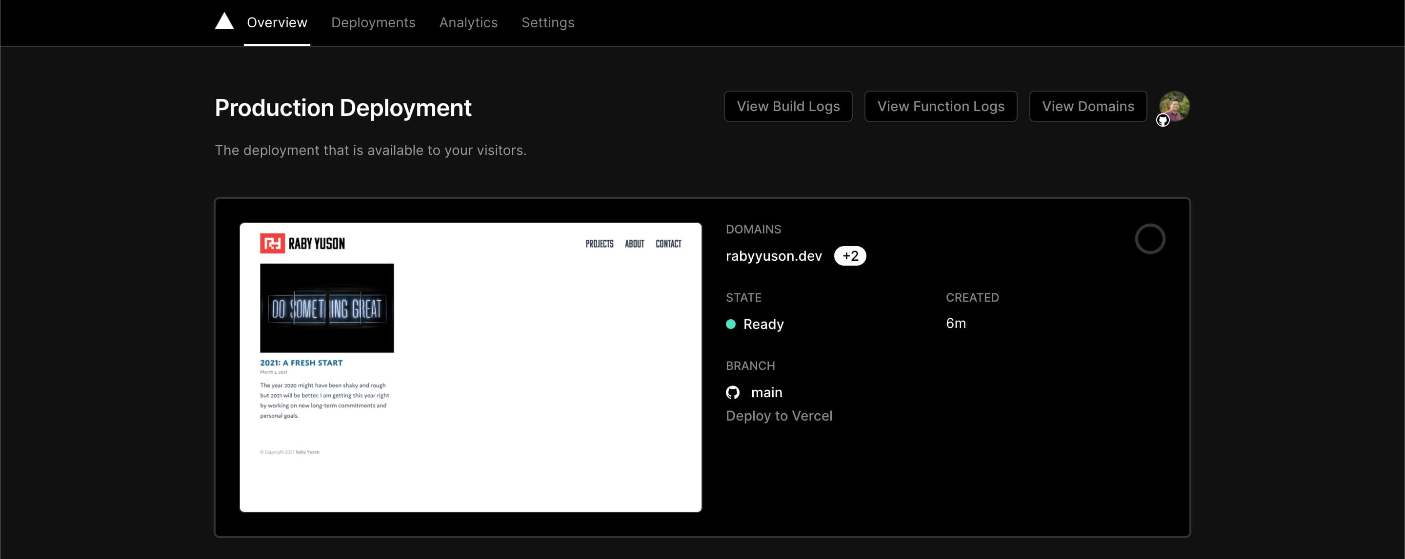 Vercel deployment process